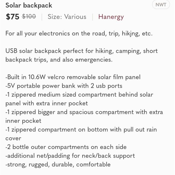 Solar backpack - Picture 9 of 9